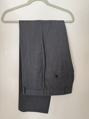 Joseph Abboud Men's Dress Pants in Light Gray and Black Trim